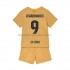 Camiseta de Fútbol FC Barcelona Lewandowski 9 Niño Exterior 2022-2023 Manga Corta