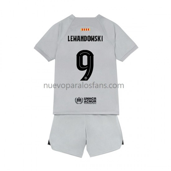 Camiseta de Fútbol FC Barcelona Lewandowski 9 Niño Tercera 2022-2023 Manga Corta