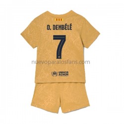 Camiseta de Fútbol FC Barcelona Ousmane Dembele 7 Niño Exterior 2022-2023 Manga Corta