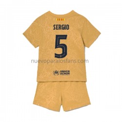 Camiseta de Fútbol FC Barcelona Sergio Busquets 5 Niño Exterior 2022-2023 Manga Corta
