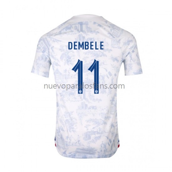 Camiseta de Fútbol Francia Dembele 11 Hombre Exterior Copa Mundial 2022 Manga Corta