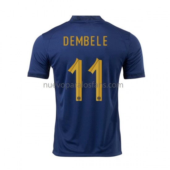 Camiseta de Fútbol Francia Dembele 11 Hombre Casa Copa Mundial 2022 Manga Corta