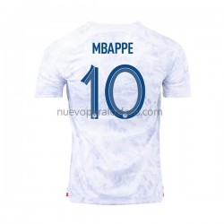 Camiseta de Fútbol Francia Mbappé 10 Hombre Exterior Copa Mundial 2022 Manga Corta