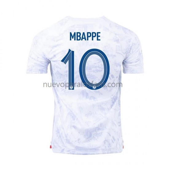 Camiseta de Fútbol Francia Mbappé 10 Hombre Exterior Copa Mundial 2022 Manga Corta