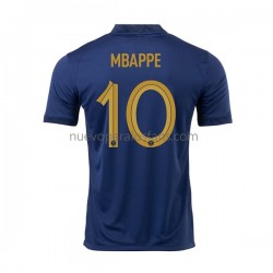 Camiseta de Fútbol Francia Mbappé 10 Hombre Casa Copa Mundial 2022 Manga Corta