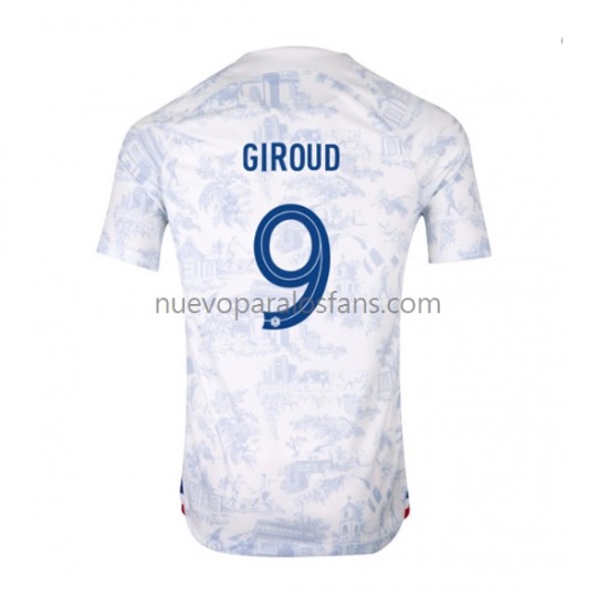 Camiseta de Fútbol Francia Olivier Giroud 9 Hombre Exterior Copa Mundial 2022 Manga Corta