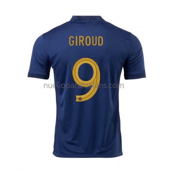 Camiseta de Fútbol Francia Olivier Giroud 9 Hombre Casa Copa Mundial 2022 Manga Corta