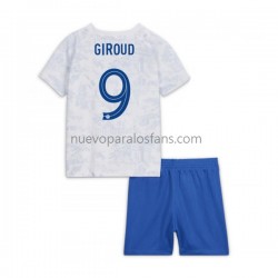 Camiseta de Fútbol Francia Olivier Giroud 9 Niño Exterior Copa Mundial 2022 Manga Corta
