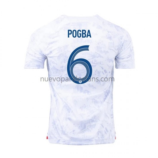 Camiseta de Fútbol Francia Pogba 6 Hombre Exterior Copa Mundial 2022 Manga Corta
