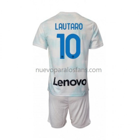 Camiseta de Fútbol Inter Milan Lautaro Martinez 10 Niño Exterior 2022-2023 Manga Corta