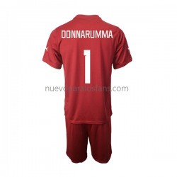 Camiseta de Fútbol Italia Donnarumma 1 Portero Niño Exterior 2022-2023 Manga Corta