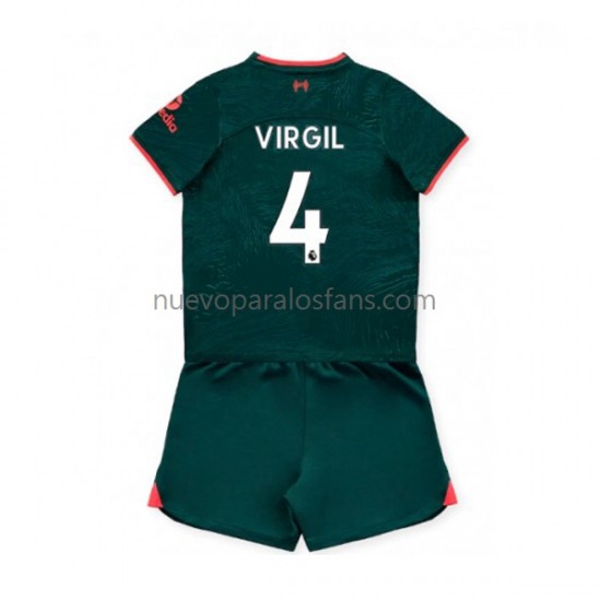 Camiseta de Fútbol Liverpool Virgil van Dijk 4 Niño Tercera 2022-2023 Manga Corta