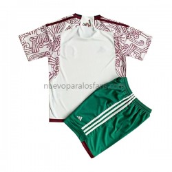 Camiseta de Fútbol México Niño Exterior Copa Mundial 2022 Manga Corta