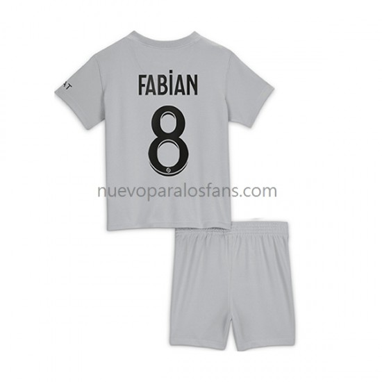 Camiseta de Fútbol Paris Saint-Germain Fabian 8 Niño Exterior 2022-2023 Manga Corta