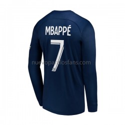 Camiseta de Fútbol Paris Saint-Germain Mbappé 7 Hombre Casa 2022-2023 Manga Larga
