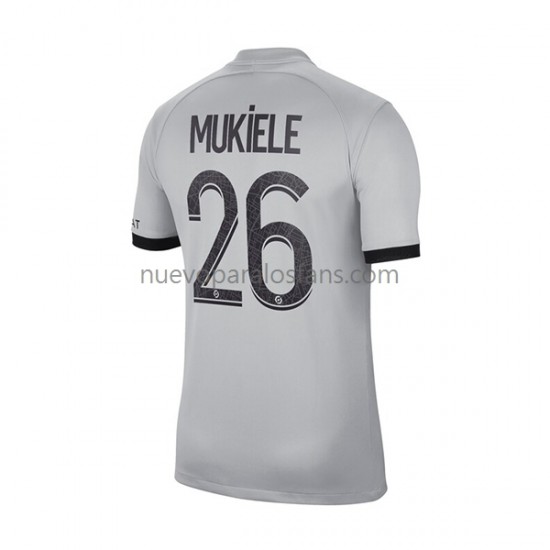 Camiseta de Fútbol Paris Saint-Germain Mukiele 26 Hombre Exterior 2022-2023 Manga Corta