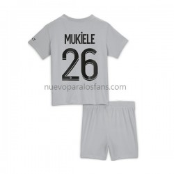 Camiseta de Fútbol Paris Saint-Germain Mukiele 26 Niño Exterior 2022-2023 Manga Corta