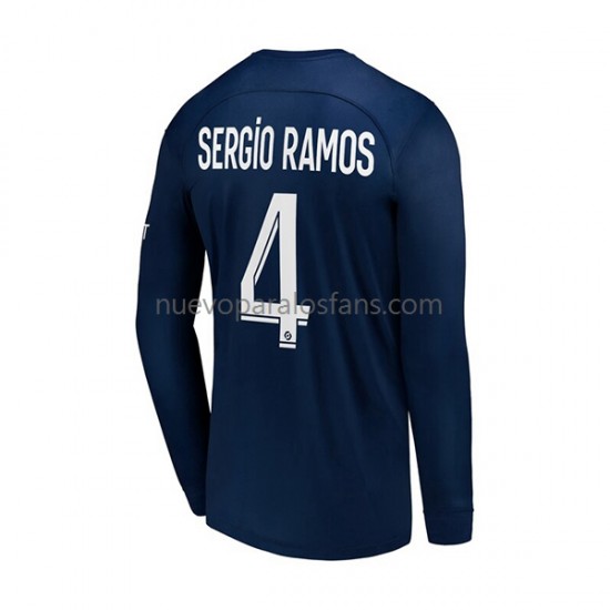 Camiseta de Fútbol Paris Saint-Germain Sergio Ramos 4 Hombre Casa 2022-2023 Manga Larga