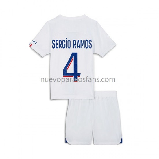 Camiseta de Fútbol Paris Saint-Germain Sergio Ramos 4 Niño Tercera 2022-2023 Manga Corta