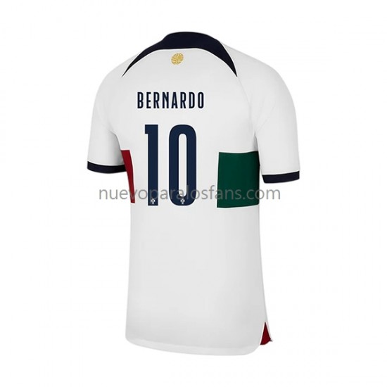 Camiseta de Fútbol Portugal Bernardo 10 Hombre Exterior Copa Mundial 2022 Manga Corta