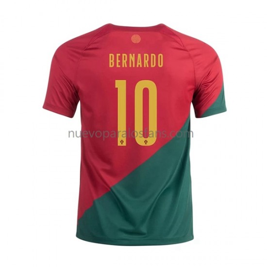 Camiseta de Fútbol Portugal Bernardo 10 Hombre Casa Copa Mundial 2022 Manga Corta