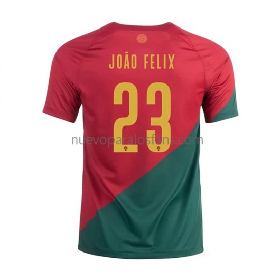 Camiseta de Fútbol Portugal Joao Felix 23 Hombre Casa Copa Mundial 2022 Manga Corta