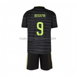 Camiseta de Fútbol Real Madrid Benzema 9 Niño Tercera 2022-2023 Manga Corta