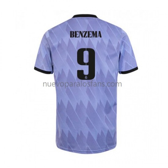 Camiseta de Fútbol Real Madrid Karim Benzema 9 Hombre Exterior 2022-2023 Manga Corta