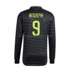 Camiseta de Fútbol Real Madrid Karim Benzema 9 Hombre Tercera 2022-2023 Manga Larga