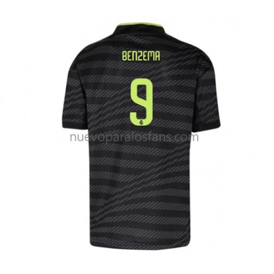Camiseta de Fútbol Real Madrid Karim Benzema 9 Hombre Tercera 2022-2023 Manga Corta