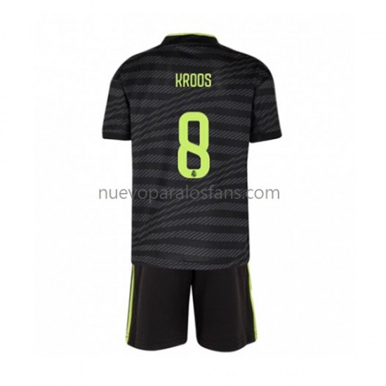 Camiseta de Fútbol Real Madrid Toni Kroos 8 Niño Tercera 2022-2023 Manga Corta