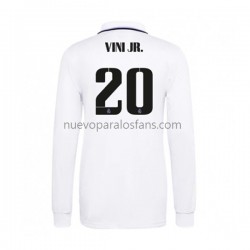 Camiseta de Fútbol Real Madrid Vinicius Junior 20 Hombre Casa 2022-2023 Manga Larga