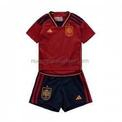 Camiseta de Fútbol España Niño Casa Copa Mundial 2022 Manga Corta