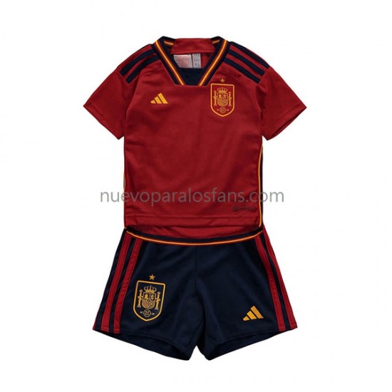 Camiseta de Fútbol España Niño Casa Copa Mundial 2022 Manga Corta