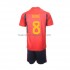 Camiseta de Fútbol España Koke 8 Niño Casa Copa Mundial 2022 Manga Corta