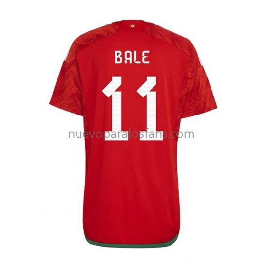 Camiseta de Fútbol Gales Bale 11 Hombre Casa Copa Mundial 2022 Manga Corta