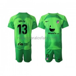 Camiseta de Fútbol Atlético Madrid Jan Oblak 13 Portero Niño Casa 2022-2023 Manga Corta