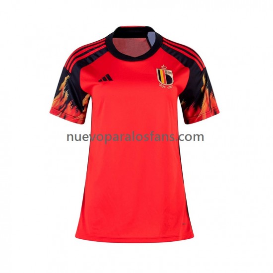 Camiseta de Fútbol Bélgica Mujer Casa Copa Mundial 2022 Manga Corta