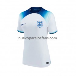 Camiseta de Fútbol Inglaterra Mujer Casa Copa Mundial 2022 Manga Corta