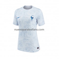 Camiseta de Fútbol Francia Mujer Exterior Copa Mundial 2022 Manga Corta