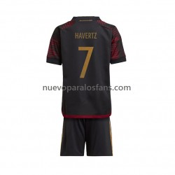 Camiseta de Fútbol Alemania Havertz 7 Niño Exterior Copa Mundial 2022 Manga Corta
