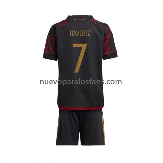 Camiseta de Fútbol Alemania Havertz 7 Niño Exterior Copa Mundial 2022 Manga Corta