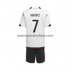 Camiseta de Fútbol Alemania Havertz 7 Niño Casa Copa Mundial 2022 Manga Corta