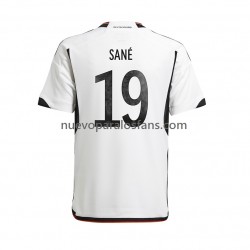Camiseta de Fútbol Alemania Sane 19 Hombre Casa Copa Mundial 2022 Manga Corta