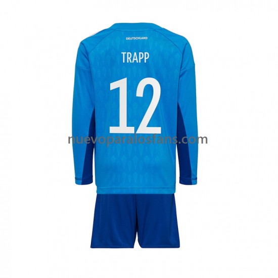 Camiseta de Fútbol Alemania TRAPP 12 Portero Niño Casa Copa Mundial 2022 Manga Larga