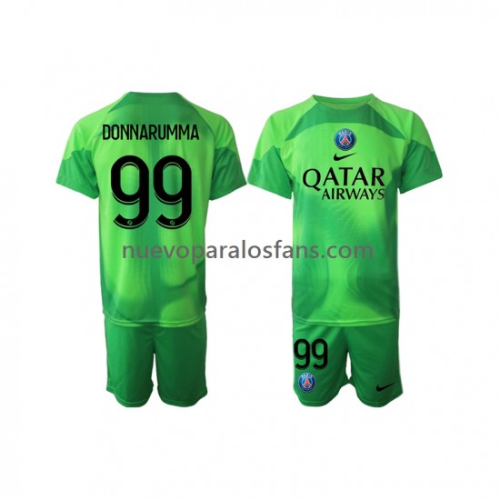 Camiseta de Fútbol Paris Saint-Germain Donnarumma 99 Portero Niño Casa 2022-2023 Manga Corta