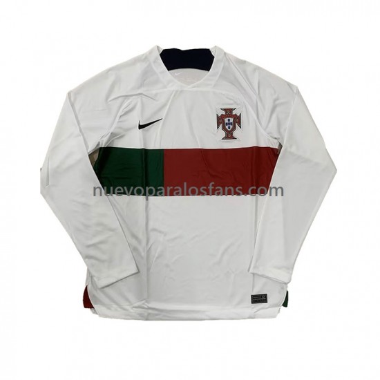 Camiseta de Fútbol Portugal Hombre Exterior Copa Mundial 2022 Manga Larga