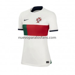 Camiseta de Fútbol Portugal Mujer Exterior Copa Mundial 2022 Manga Corta