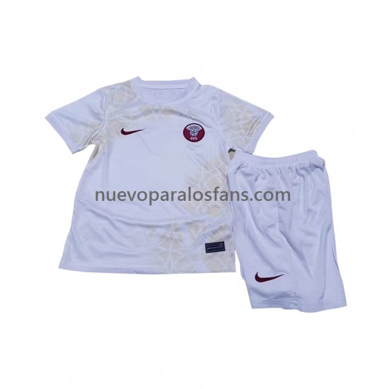 Camiseta de Fútbol Catar Niño Exterior Copa Mundial 2022 Manga Corta