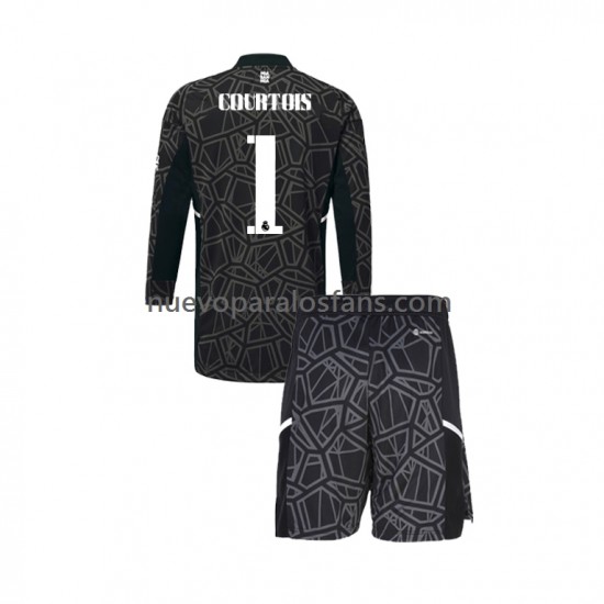 Camiseta de Fútbol Real Madrid Courtois 1 Portero Niño Tercera 2022-2023 Manga Larga